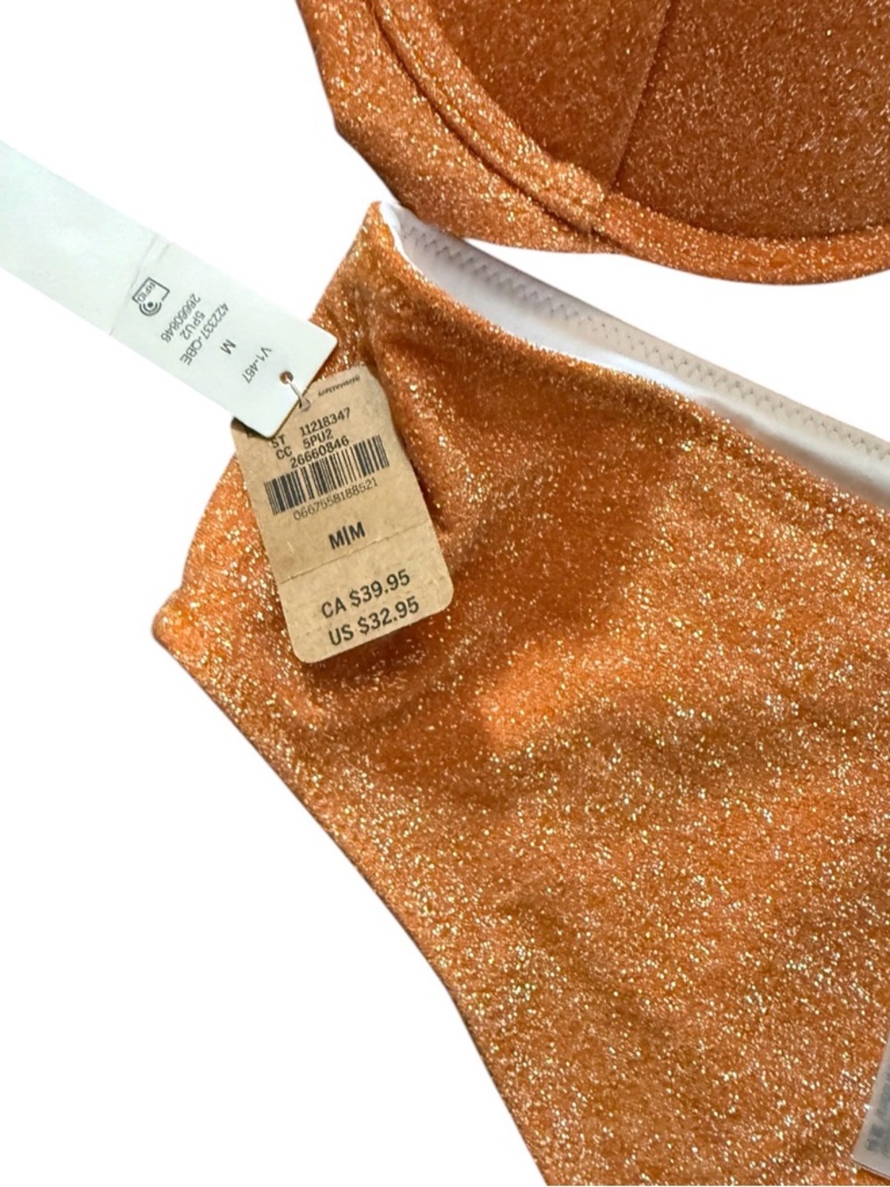 PINK Victoria's Secret Metallic Orange Glitter Bikini Set - Picture 6 of 6